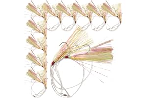 UNCLE MO'S SALTWATER TACKLE Uncle Mo’s Tackle - 1, 5 & 10 Pack Options - Fluke Flounder Hey Now Killer Hi-Lo Rig – MYLAR Teaser For Saltwater – BKK Black Size 3/0 Octopus Hook - 30lb Heavy Duty Mono 2ft long - Black Duo-Lock Snaps