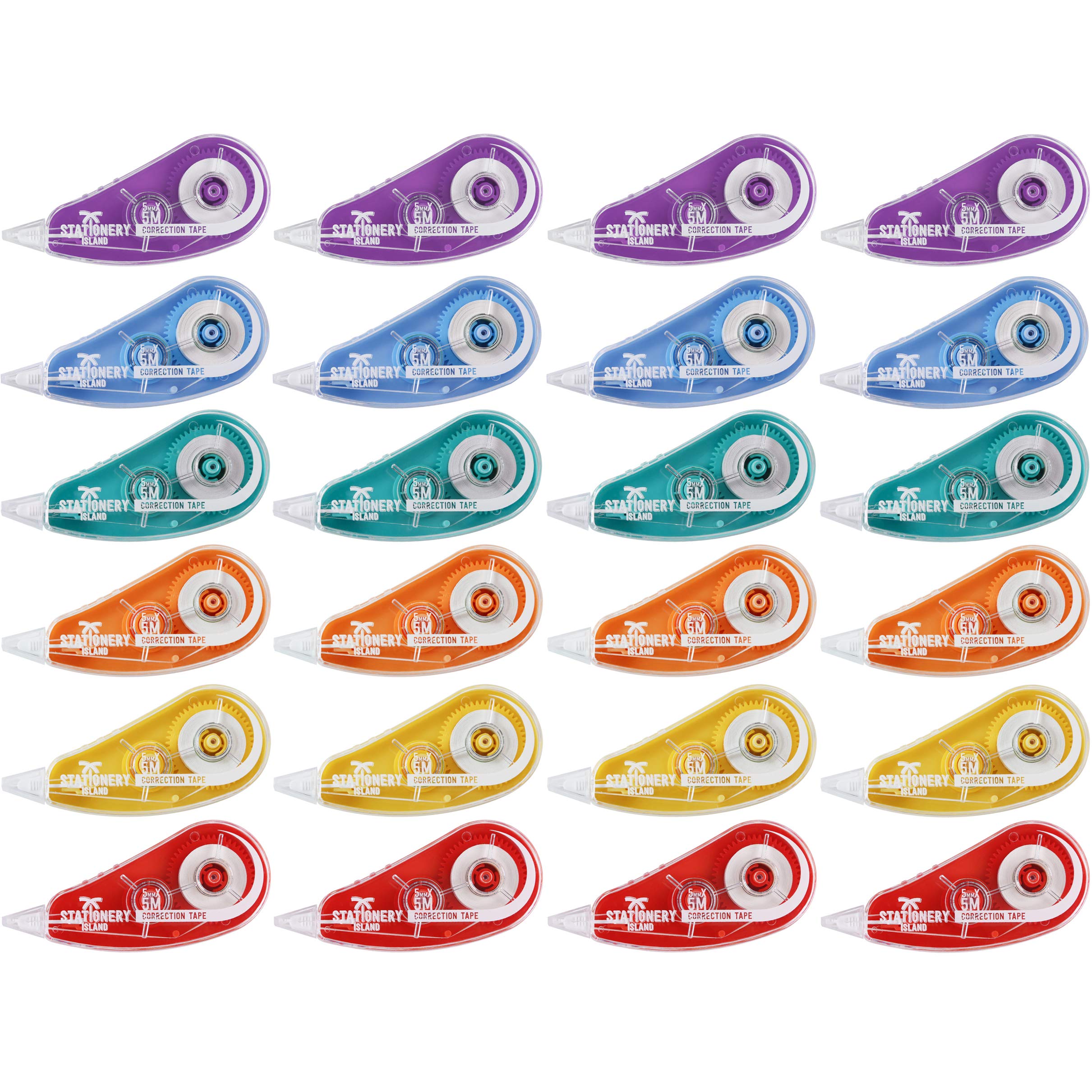 STATIONERY ISLAND Correction Tape Roller 24Pcs, Pocket White Out Correction Tape Mouse Whiteout Mice for School and Office Supplies – 5m x 5mm