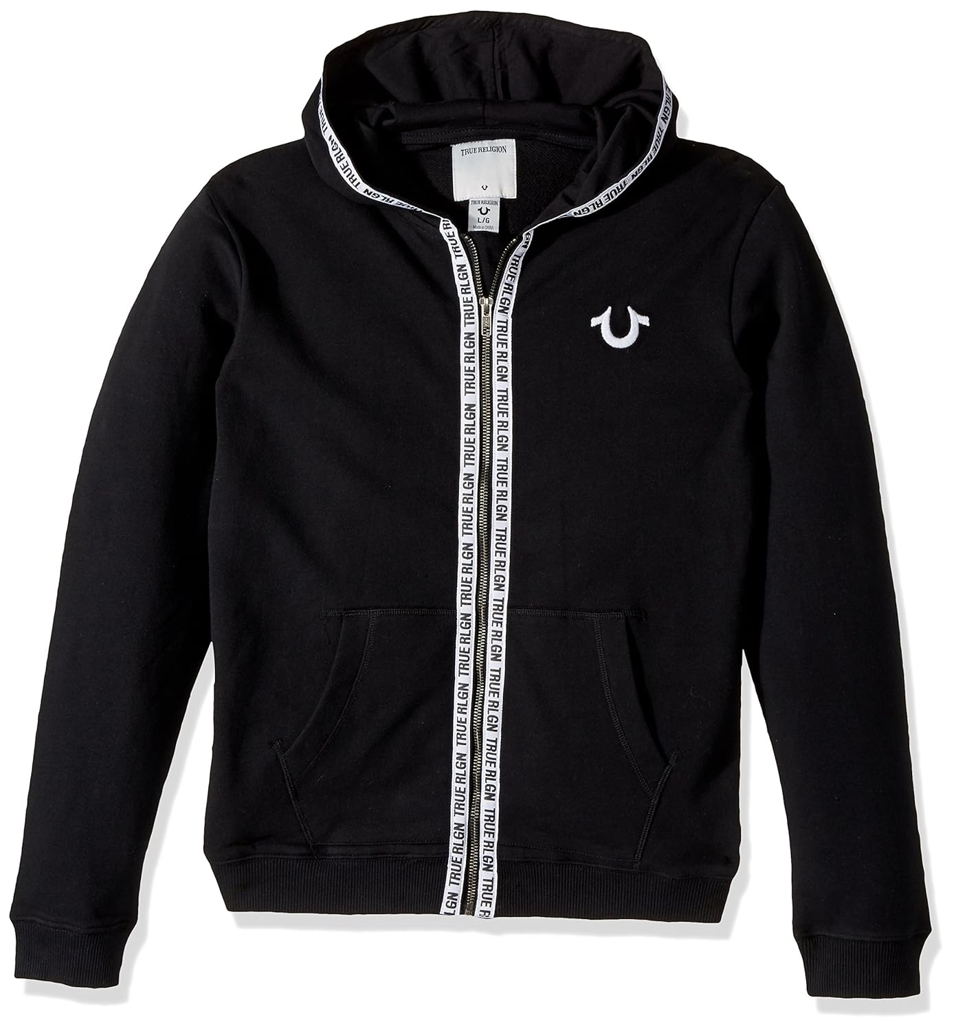 true religion logo tape hoodie