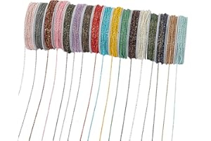 YoungJewl 51 Feet Ball Chain 1.5mm Small Brass Bead Chain Jewelry Making Chains with 20pcs Connectors for DIY Necklace Hanging Ornament Tags Bracelets Keychain Craft (17 Colors Mixed)