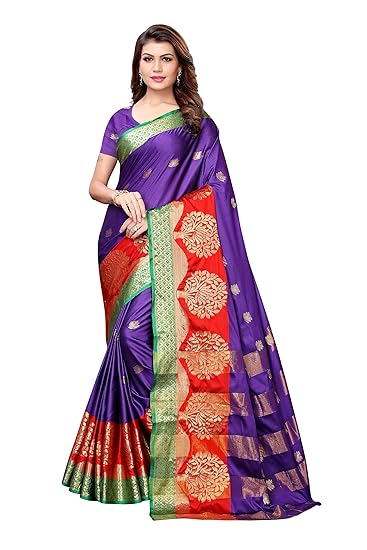 Silk with Blouse Piece Saree (CHIKINI-Purple FS)