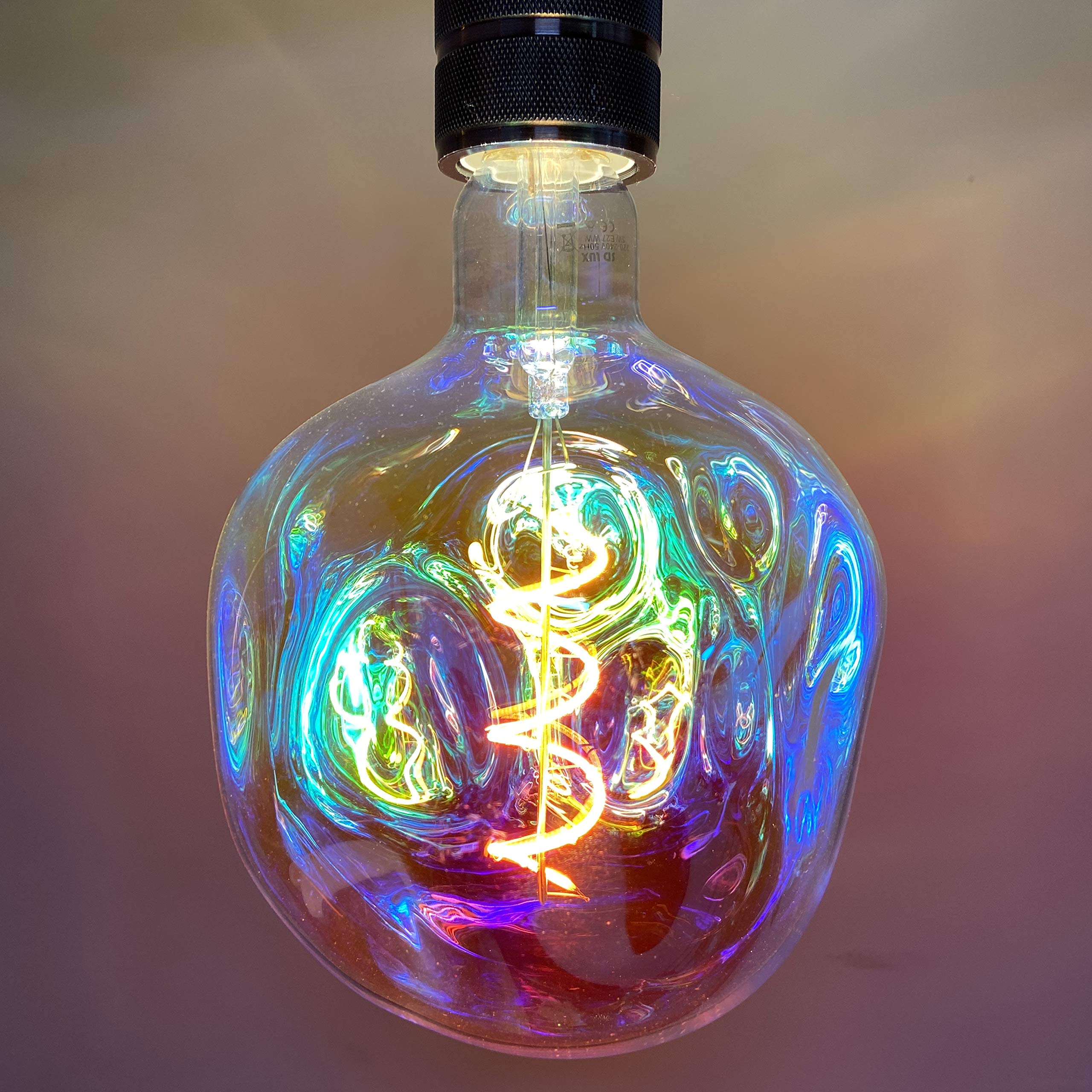 SD LUX Vintage LED Light Bulb 5W,Sprial G150 Color Glass E27 Decorative Oversized Edison Bulb (25Watt Equiv) Dimmable 250LM Screw Base Pendant Lighting, Warm White 2200K,1 Pack (G150FC-EU)