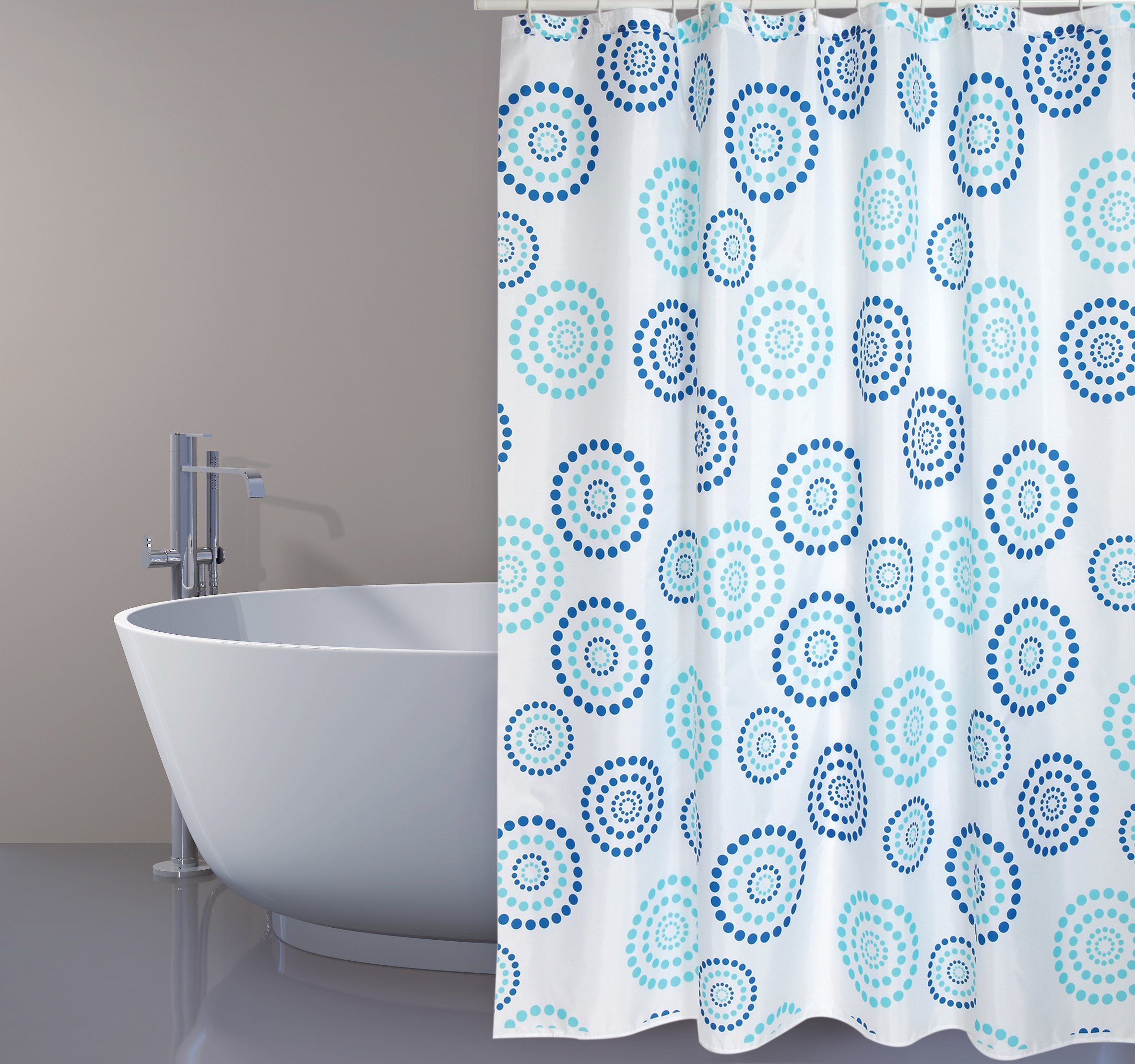 MSV Shower curtain Premium 180x200cm points blue