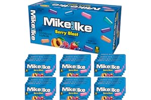 THE HAMPTON CANDY COMPANY Mike and Ike Berry Blast Candy, 0.78 Ounce Box (Pack of 24), Chewy Candy, Vending Machine Candy