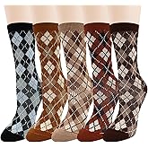 Benefeet Sox Womens Fun Patterned Crew Socks Gilrl Novelty Cute Cotton Casual Socks Colorful Checkered Argyle Dress Sock