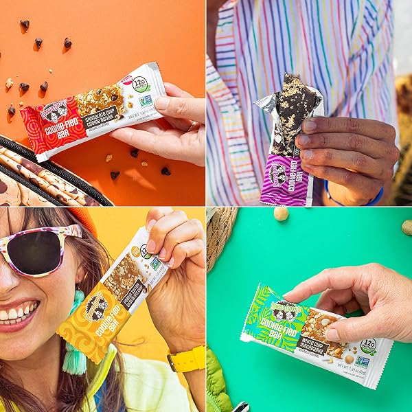 LENNY & LARRY’S COOKIE-FIED PROTEIN BAR VARIETY PACK – 4 FLAVORS – 8 X 1.59OZ VEGAN PROTEIN BARS – HIGH PROTEIN SNACKS WITH 12G PLANT PROTEIN & 5G FIBER – GLUTEN FREE SNACK – NON-GMO