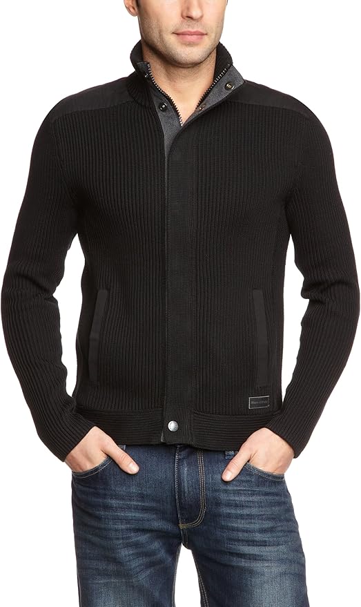 Marc O'Polo Herren Strickjacke 227500061108, Gr. 46 (S), Schwarz (990