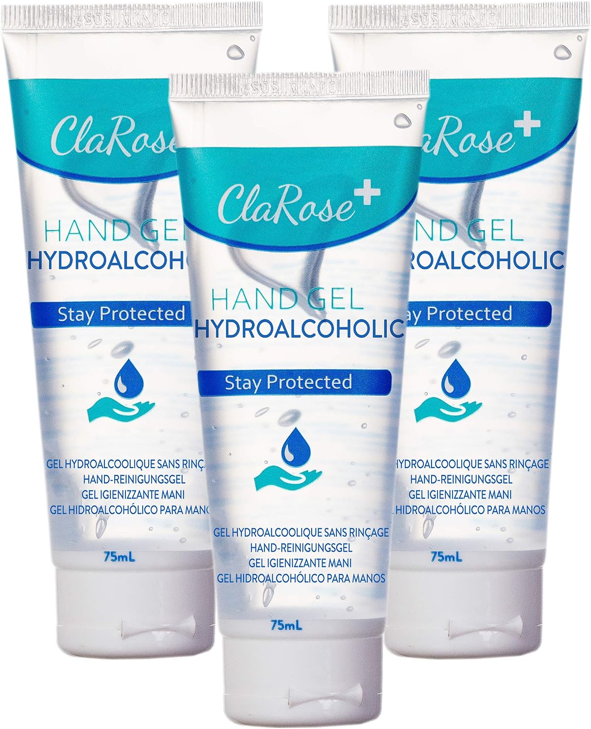 ClaRose Hand Sanitising Gel with 70% Alcohol, 75 ml (3-Pack), 3 count (Pack of 1)