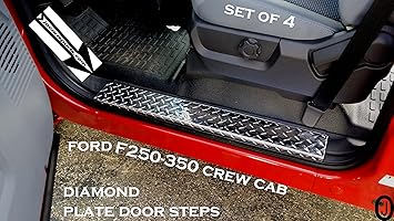 Amazon Com Jo For Ford F250 350 Pick Up Truck Crew Cab Diamond Plate Door Step Covers Automotive