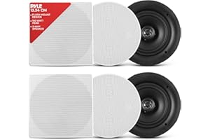Pyle In-Wall/in-Ceiling Speaker, 5.25-Inch Dual Stereo Speakers, 150 Watt, 2-Way Full Range, Flush Mount Design, Changeable R