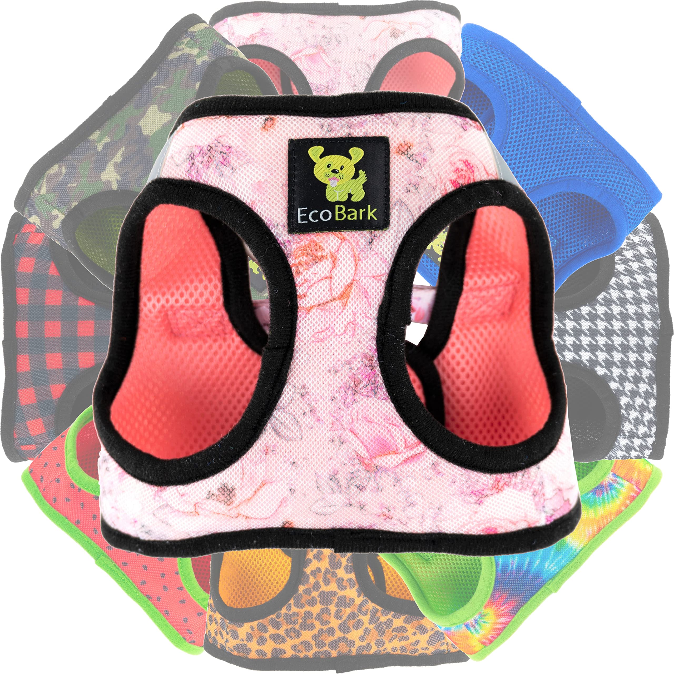 Photo 1 of EcoBark Step in Dog Harness - Eco-Friendly Dog Harnesses for for Small & Medium Breed Dogs - Reflective and Adjustable Chest Body Halter Vest -Soft Luxurious Mesh (Floral, XL)