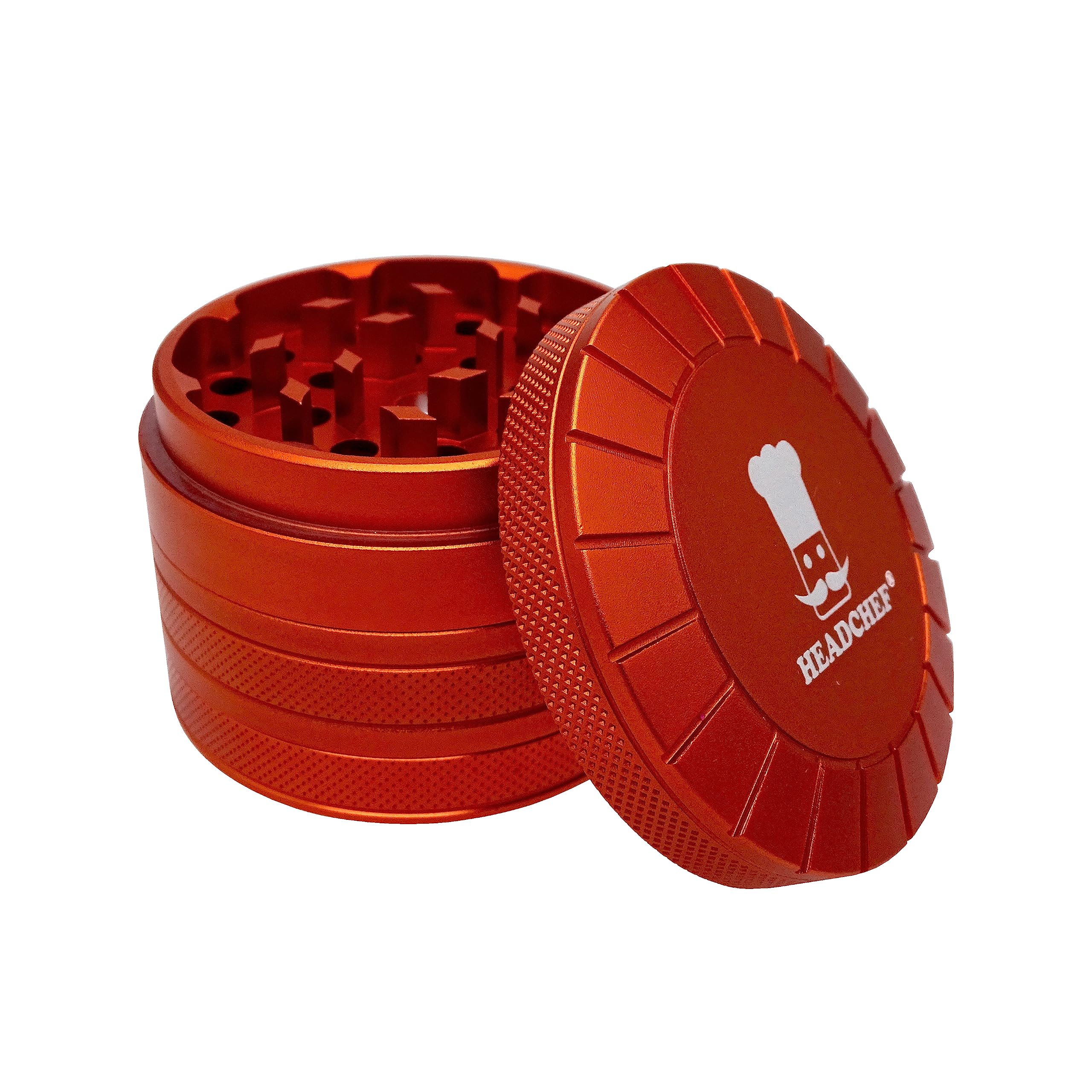Headchef Sun Machine Grinder 4-Piece, Size 62 mm, Orange