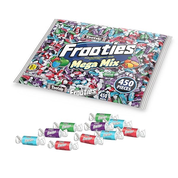 FROOTIES MEGA MIX – 450 PIECES ASSORTED FRUIT FLAVOR CHEWY CANDY – OVER 3 LB. BAG OF BULK TREATS – 50.06 OZ