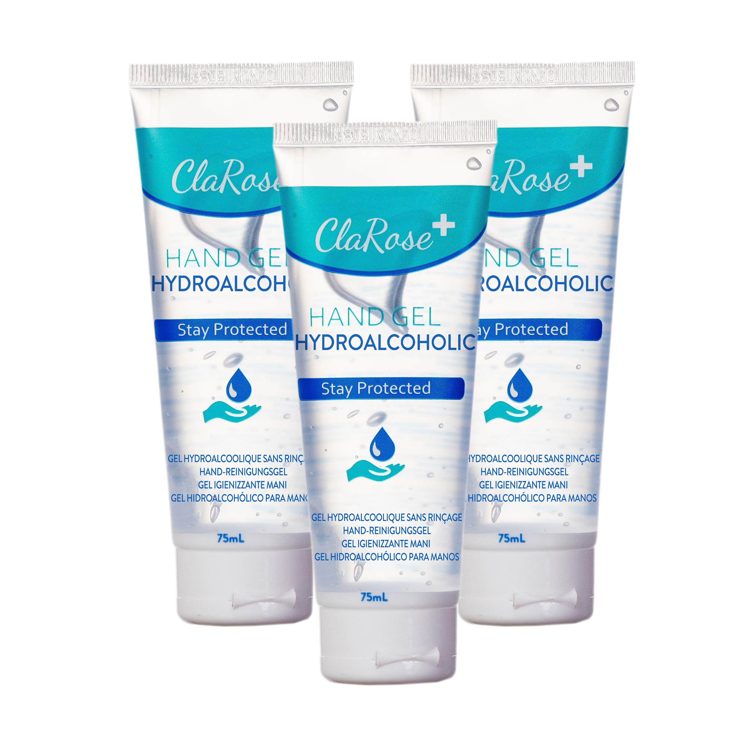 ClaRose Hand Sanitising Gel with 70% Alcohol, 75 ml (3-Pack)