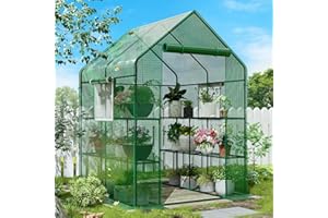 SPECILITE 56×56×78Inch Walk-in Greenhouse, Heavy Duty Small Plant House with Thicken PE Cover and Steel Frame, for Garden, Outdoors, Indoors, Green