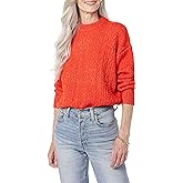 Amazon Essentials Women's Cable Knit Sweater, Soft-Touch Modern Crewneck