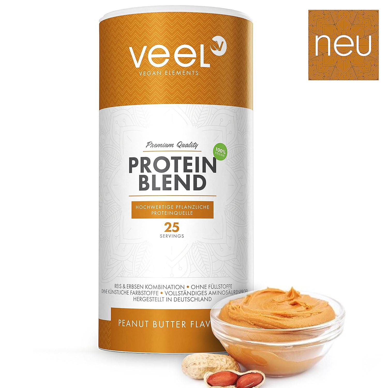 Vegan Protein Blend aus Erbsenprotein und Reisprotein | Hochwertiger Eiweiß-Shake pflanzlich ...
