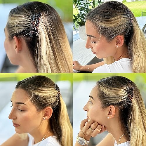 Camila Paris CP33/2 French Hair Side Comb Small Tortoise Shell French Twist  Hair Combs Decorative, Strong Hold - Main Image