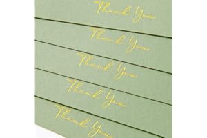 Crisky 50 Pack Thank You Greeting Cards With Envelope Printable Sage Green Thank You Cards for Wedding/Bridal Shower/Baby Sho