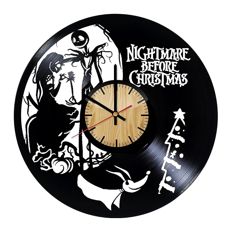 Nightmare Before Christmas Vinyl Wall Clock Handmade Gift for any Occasion
