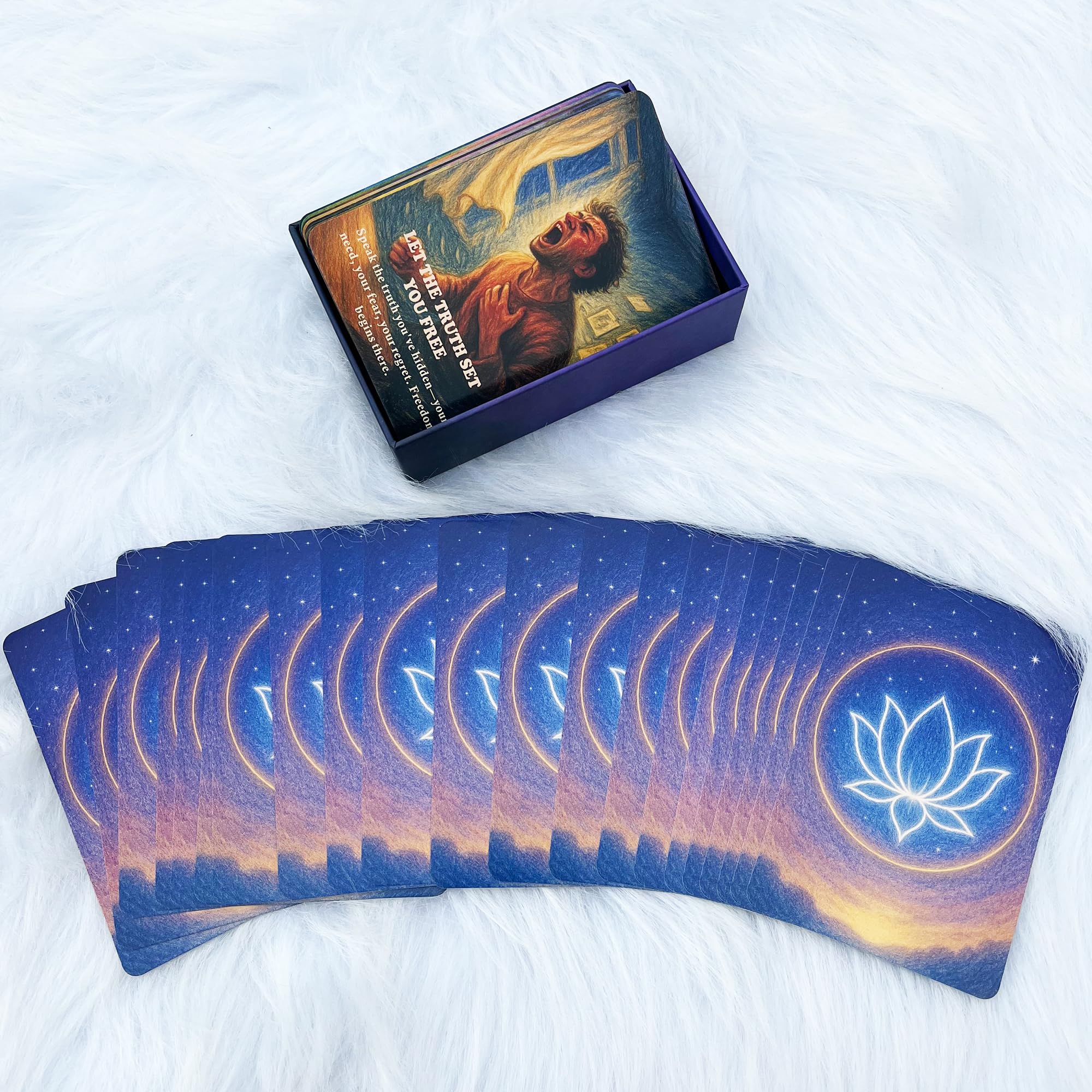 DPEHAKMK Karmic Healing Oracle Cards for Beginners, 75 Shadow Work and Soul Growth Oracle Deck for Releasing Past Wounds, Emotional Healing, Spiritual Awakening and Inner Transformation