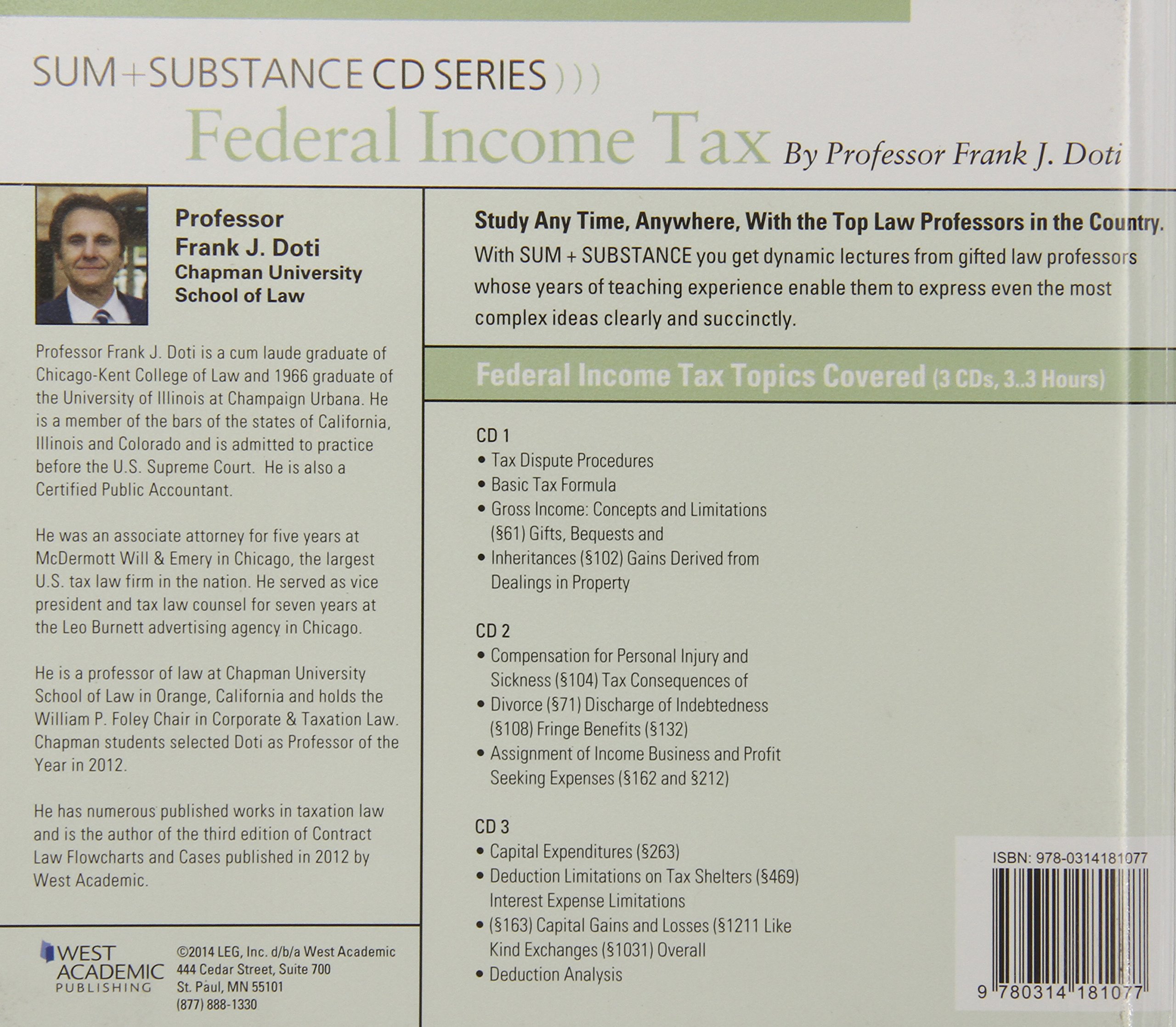 Sum And Substance Audio On Federal Income Tax Frank J Doti