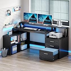 YITAHOME L Shaped Desk with 3 Drawers, 65" Corner
