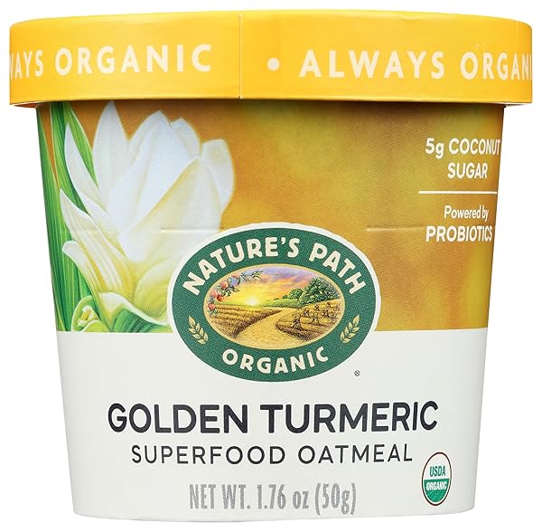 NATURES PATH ORGANIC GOLDEN TURMERIC SUPERFOOD OATMEAL CUP, 1.76 OZ