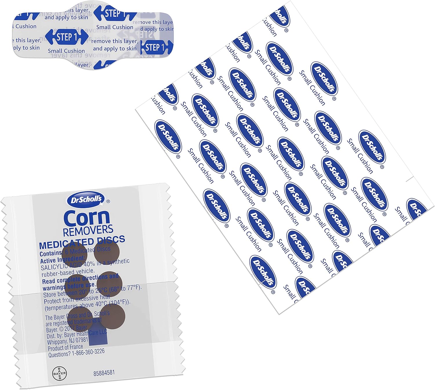 Dr. Scholl's CORN REMOVER with Duragel Technology, 6ct // Removes Corns Fast and Provides Cushioning Protection against Shoe Pressure and Friction for All-Day Pain Relief: Health & Personal Care