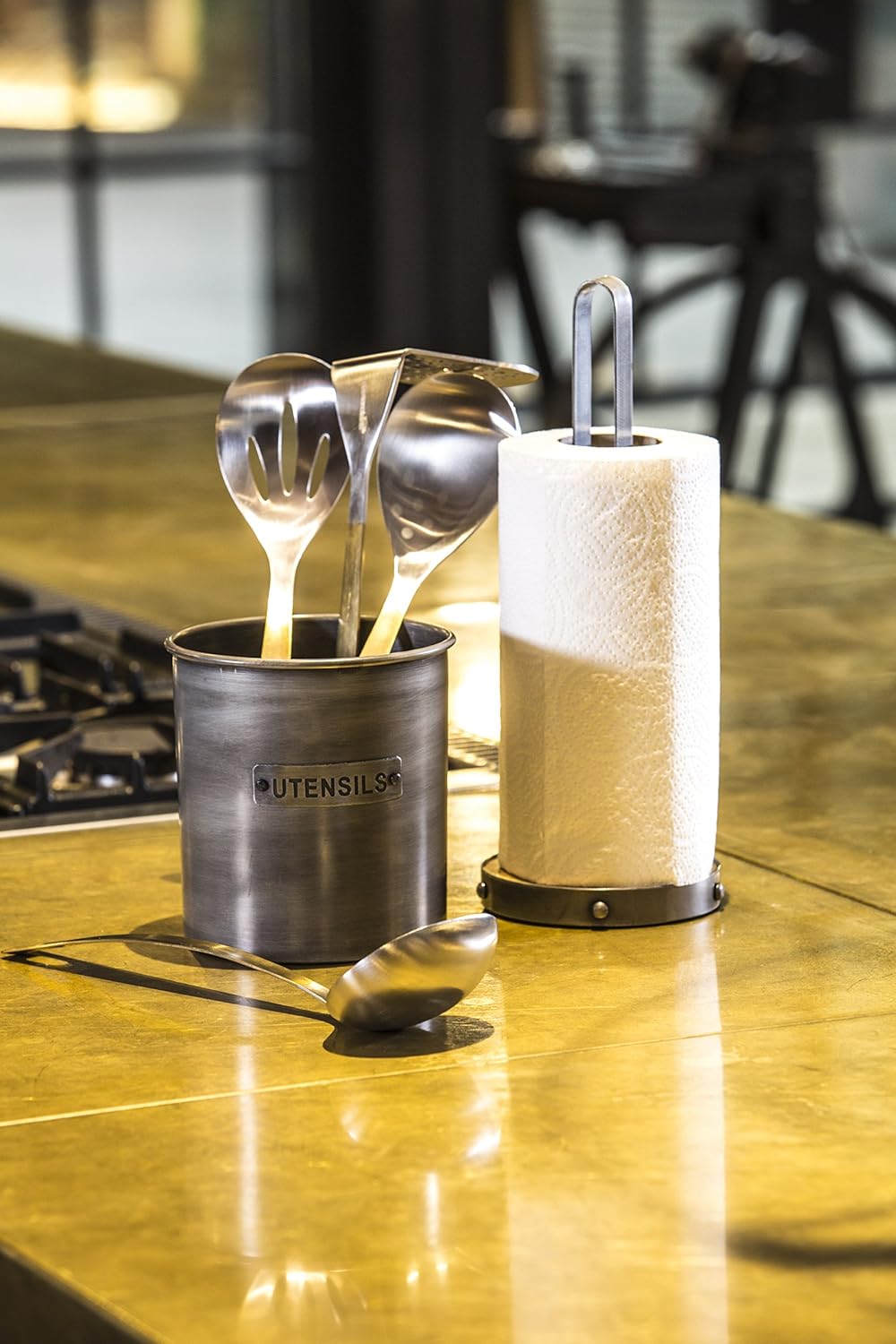 KitchenCraft Industrial Kitchen Vintage-Style Metal Utensil Holder - Image 4