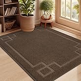 BEQHAUSE Door Mat 32" x 48", Non-Slip Door Mats Indoor Entryway Rugs Washable Low-Profile Absorbent and Stain Resist Floor Mats, Dog Door Mat for Front Back Door, Muddy Wet Shoes & Paws, Brown