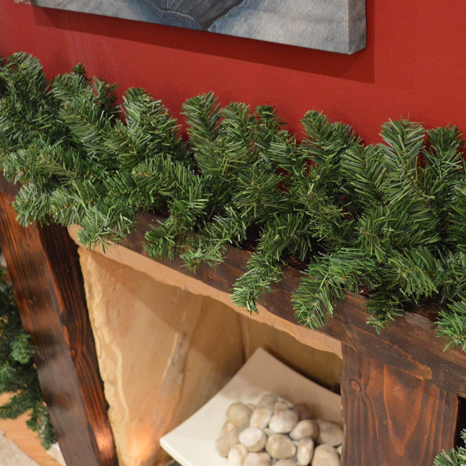 270cm (9ft) x 25cm Imperial Pine Christmas Garland Decoration Plain