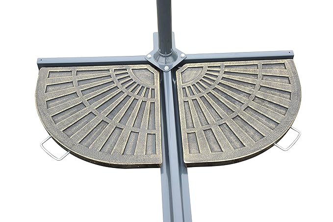 Outsunny 2 TLG. Sonnenschirmständer Platten-Schirmständer Sonnenschirmbasis Schirmständer halbrund abnehmbar Handgriff mit Ha