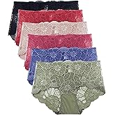 Barbra Lingerie Lace Panties for Women Retro Lace Boyshort Underwear Small to Plus Size Multi Pack