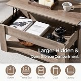 Yaheetech Lift Up Coffee Table with Hidden Storage Gray view 6