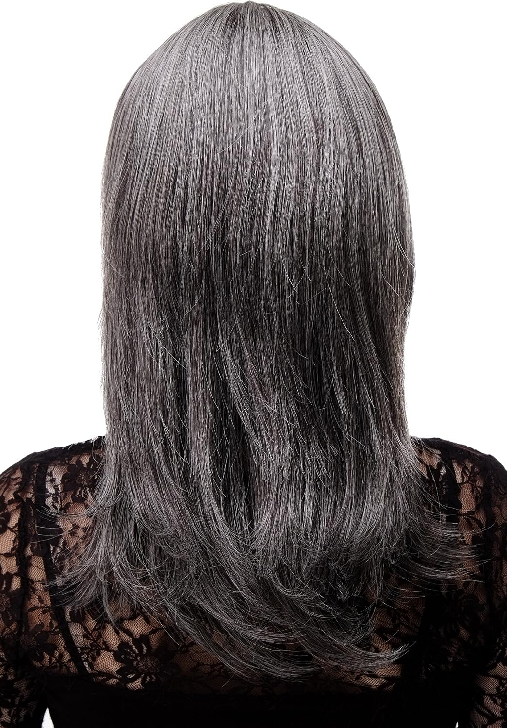 WIG ME UP 3003-44 Lady Quality Wig long medium length naugthy long bangs (can part to side) straight layered medium dark grey approx 19,5inch - Image 5