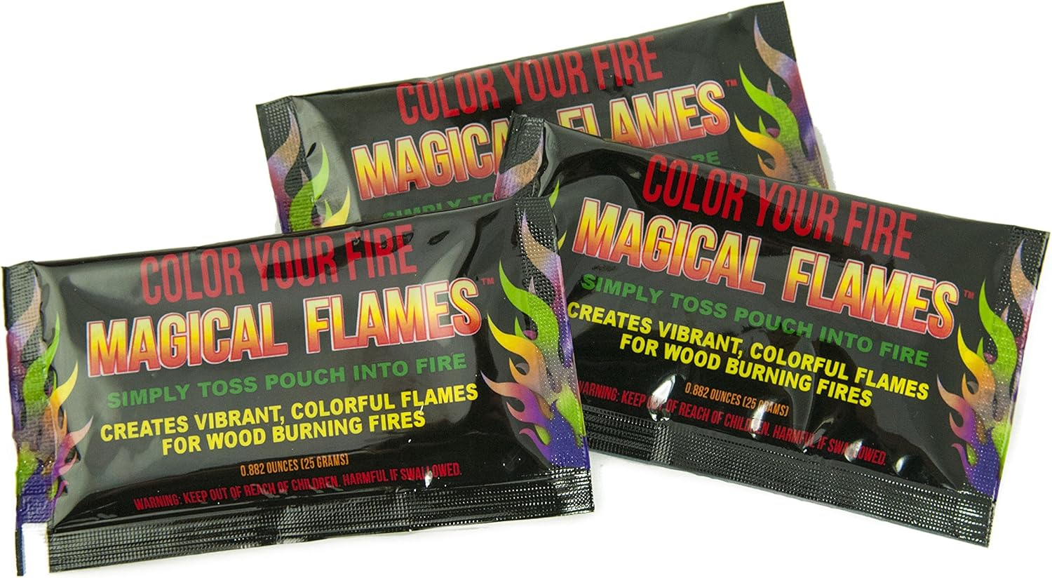 Magical Flames - (Pack of 10 Campfire Fireplace Colorant Packets - Creates Vibrant, Colorful Flames for Wood Burning Fires! (10): Home & Kitchen