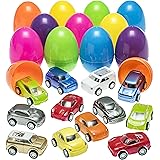 Prextex Easter Eggs Filled with Mini Pull Back Vehicles
