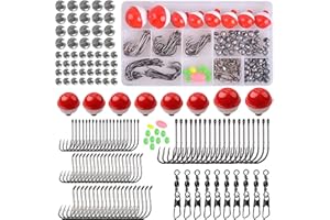 SHADDOCK FISHING Fishing Tackle Kit, 160pcs Basic Bobbers and Hooks Assortment With Octopus Circle, Baitholder Hooks, Sinker Weights, Terminal Tackle Box for Trout Catfish Panfish
