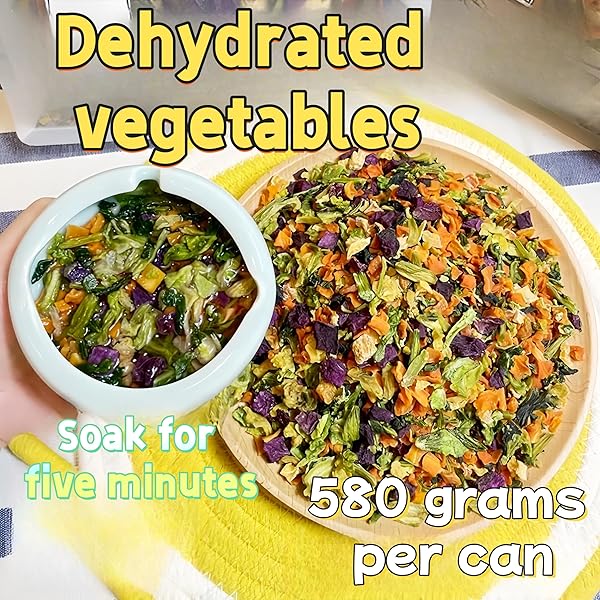 QIXINLIZYY FREEZE DRIED MIXED DEHYDRATED VEGETABLES – 1.3LB（580G） RAMEN TOPPINGS VEGETABLE FLAKES, DRY VEGGIE FOR COOKING, CAMPING, EMERGENCY SUPPLY，TO MAKE VEGETABLE SOUP