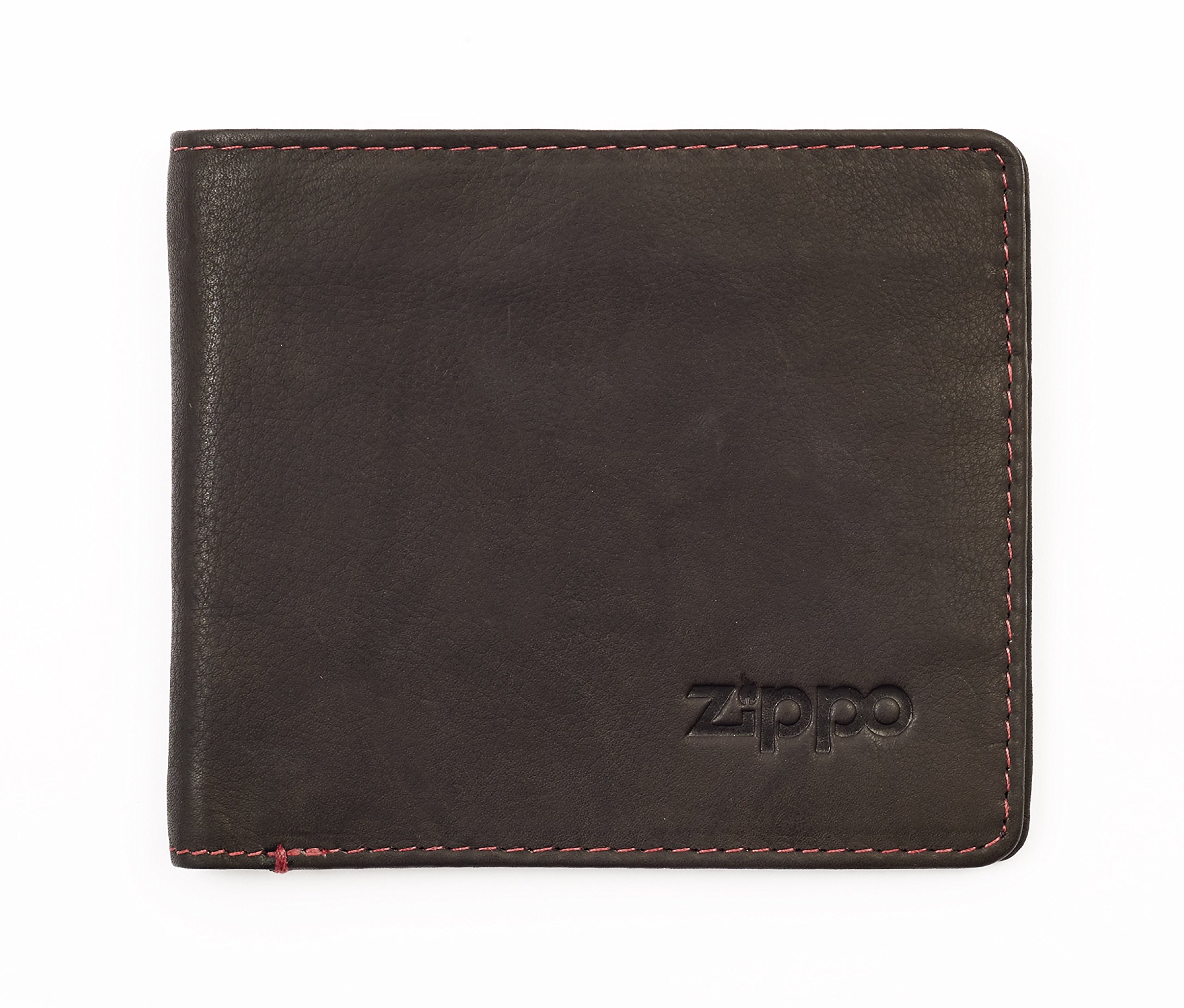 Zippo Leather bi fold Wallet 11cm Mocha