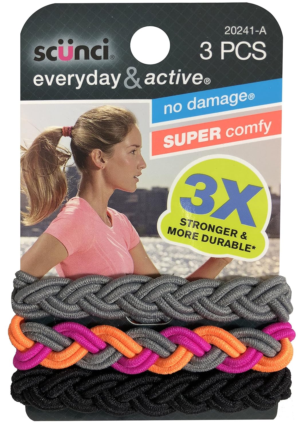 Amazon Com Scunci Everyday And Active 3 Strand Braided Elastics