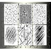 6-Piece Mylar Airbrush Stencil Kit 14&rdquo;x9&rdquo; &ndash; Reusable Precision Laser Cut Templates for Painting Cars, DIY &amp; Crafts №5