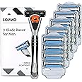 Amazon.com: Amazon Brand - Solimo 3-Blade MotionSphere Razor for Men ...