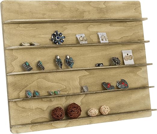 Amazon Com Mygift Torched Wood 5 Tier Retail Jewelry Showcase