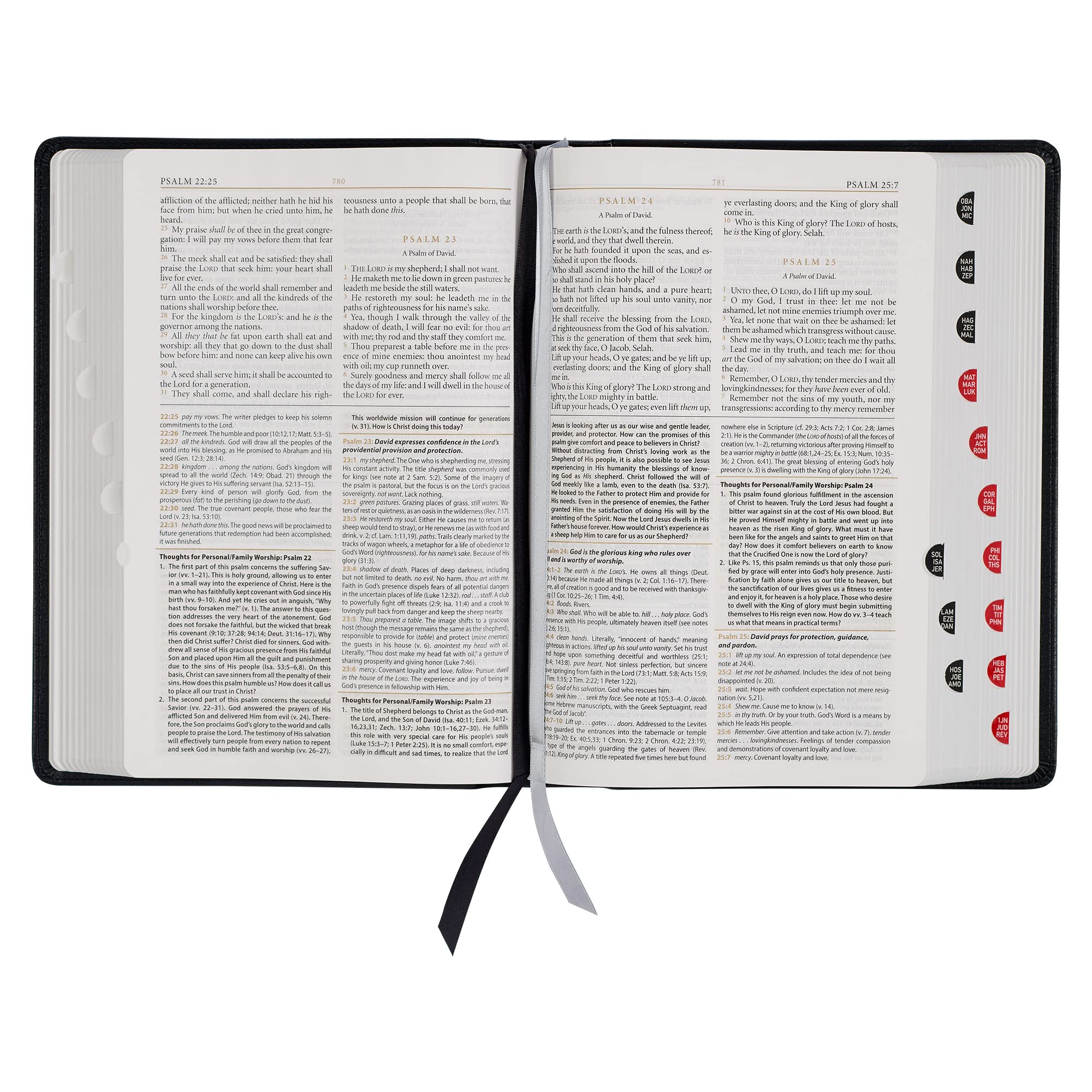 KJV Study Bible, Standard King James Version Holy Bible, Thumb Tabs, Ribbons, Faux Leather, Black Debossed (KJV Standard Study Editions)