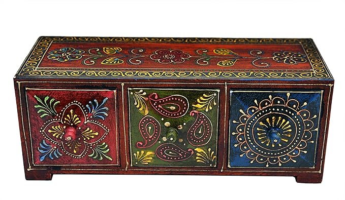 UMHISHOP Bed Side Solid Wood Diamond Drawer Theme Wooden Home and Bedroom Set of 3