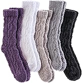 DOSKONI Fuzzy Socks for Women Fluffy Slipper Socks Cozy Winter Warm Soft Microfiber Plush Home Sleeping Gift Socks