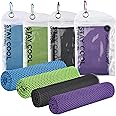 desired body Microfiber Cooling Towels for Neck and Face - 4 Pack 40x12” Mesh Quick Dry Gym Towels for Working Out with Waterproof Bag and Carabiner - Sweat Rag for Gym, Sports, Outdoor Activities