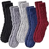 LANLEO Fuzzy Socks for Women Soft Cozy Fluffy Slipper Winter Warm Microfiber Plush Sleeping Socks
